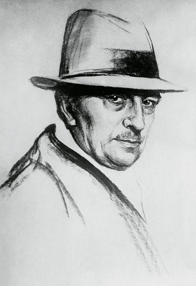 Retrato de Dario Niccodemi (1874-1934), dramaturgo e escritor italiano de J.B. and Brown J. Rowbotham