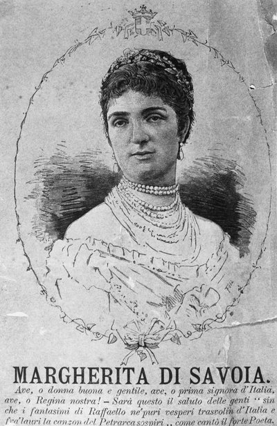 Retrato da Princesa Margherita de Savoy (1851-1926), Rainha consorte do Reino de Itália por casamento com Umberto I de J.B. and Brown J. Rowbotham