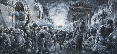 A destruição de uma cidade (guache sobre papel) de C.L. Doughty
