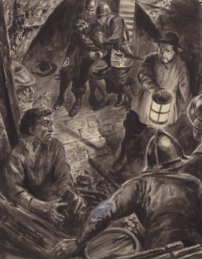 Prisão de Guy Fawkes e dos seus co-conspiradores (guache sobre papel) de C.L. Doughty