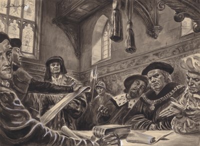 Tribunal da Câmara das Estrelas (guache sobre papel) de C.L. Doughty