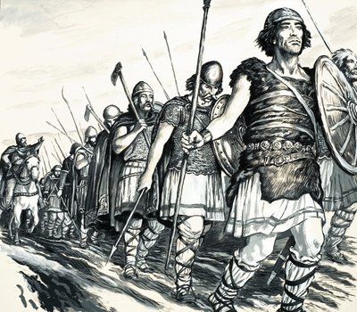Herói ou vilão O Invasor de Ferro (guache sobre papel) de C.L. Doughty