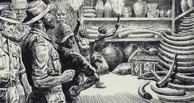 Ilustração para King Solomons Mines (guache sobre papel) de C.L. Doughty