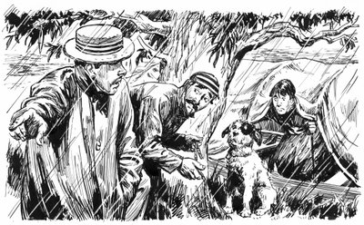 Ilustração para Three Men In A Boat de Jerome K Jerome (caneta e tinta) de C.L. Doughty