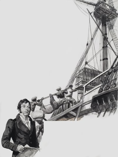 Raffles leaves Singapore (guache sobre papel) de C.L. Doughty