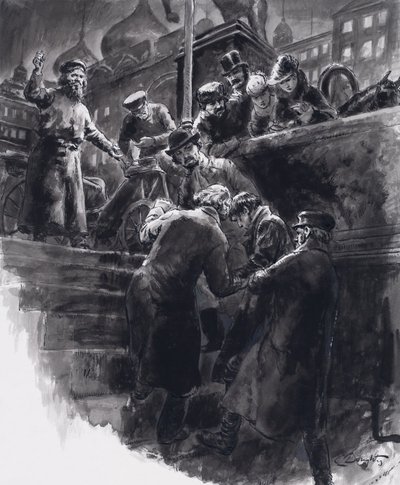 Tentativa de suicídio de Tchaikovsky (guache sobre papel) de C.L. Doughty