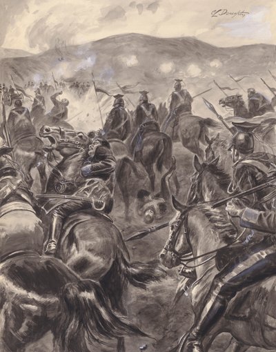 A Carga da Brigada Ligeira (guache sobre papel) de C.L. Doughty
