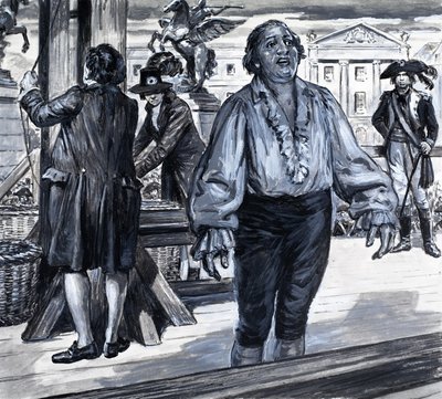O dia da morte da monarquia francesa, de "A história da França" (guache sobre papel) de C.L. Doughty