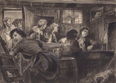 Cena histórica não identificada (guache sobre papel) de C.L. Doughty