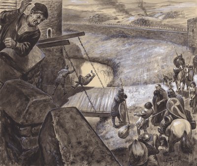 Cena histórica não identificada (guache sobre papel) de C.L. Doughty
