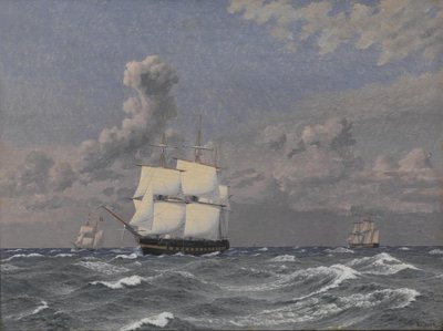 Uma fragata e alguns outros navios de cruzeiro de Christoffer Wilhelm Eckersberg