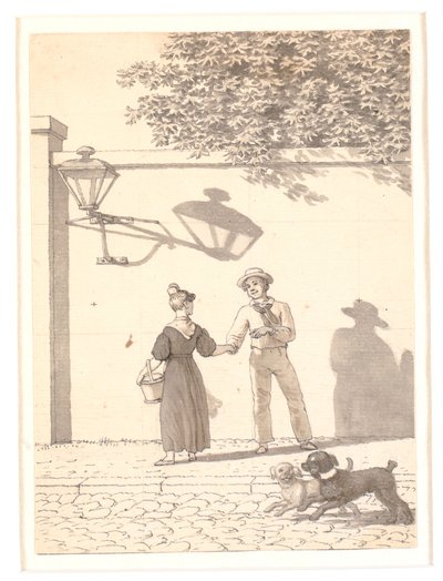 Um marinheiro se despedindo de sua garota de Christoffer Wilhelm Eckersberg