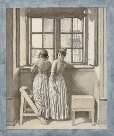 Em uma janela no estúdio do artista de Christoffer Wilhelm Eckersberg