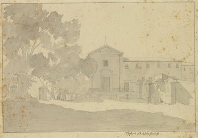 O mosteiro capuchinho em Castel Gandolfo sudeste de Roma. de Christoffer Wilhelm Eckersberg