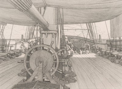 Convés de um navio de guerra, ca. 1833. de Christoffer Wilhelm Eckersberg