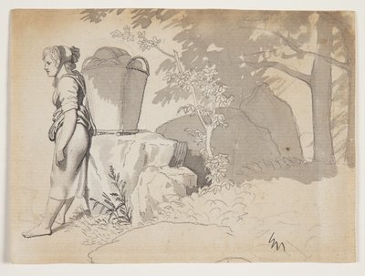 Uma camponesa descansa de Christoffer Wilhelm Eckersberg
