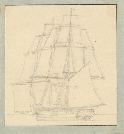 Um brigue com jibsail de Christoffer Wilhelm Eckersberg