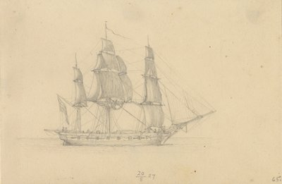 Uma corveta. de Christoffer Wilhelm Eckersberg