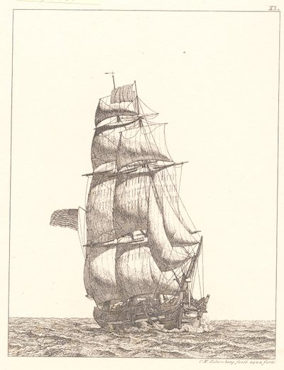 Um brigue norte-americano de Christoffer Wilhelm Eckersberg