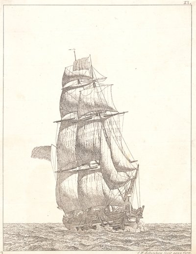 Um brigue norte-americano de Christoffer Wilhelm Eckersberg