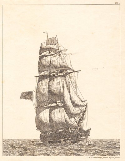 Um brigue norte-americano de Christoffer Wilhelm Eckersberg