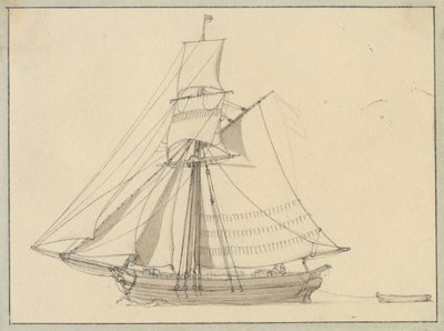 Um saveiro a vela. de Christoffer Wilhelm Eckersberg