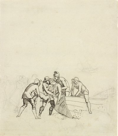 Os pescadores de Hornbæk - estudo para o grupo principal de Christoffer Wilhelm Eckersberg