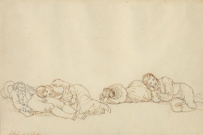 Quatro parisienses adormecidos de Christoffer Wilhelm Eckersberg