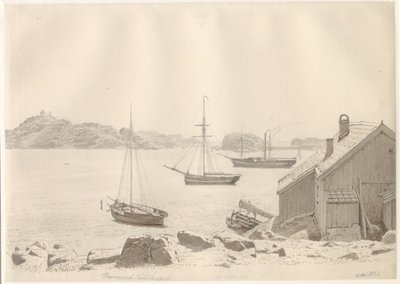 Porto de Frederiksværn em Larviksfjorden, Noruega. de Christoffer Wilhelm Eckersberg