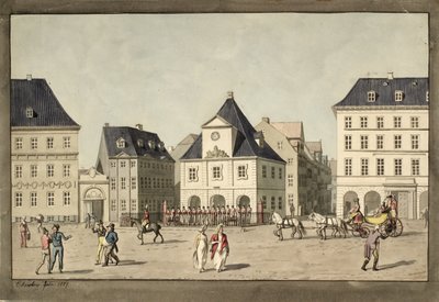 Kongens Nytorv com a guarda principal de Christoffer Wilhelm Eckersberg
