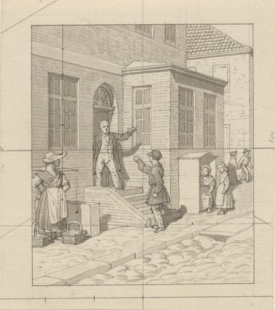Perspectiva linear, aplicada à arte da pintura - Placa VII, 2 - Argumento sobre os degraus da rua. de Christoffer Wilhelm Eckersberg
