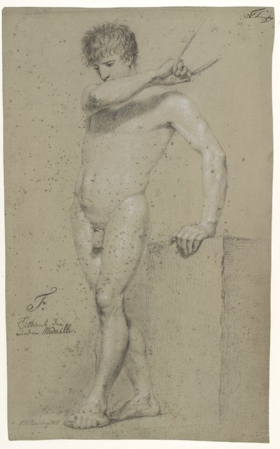 Modelo masculino em pé, perfil esquerdo de Christoffer Wilhelm Eckersberg