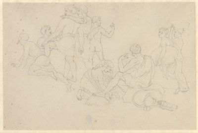 Moisés faz o Mar Vermelho recuar e o exército do Faraó inundar - estudo para os israelitas após a caminhada pelo Mar Vermelho de Christoffer Wilhelm Eckersberg
