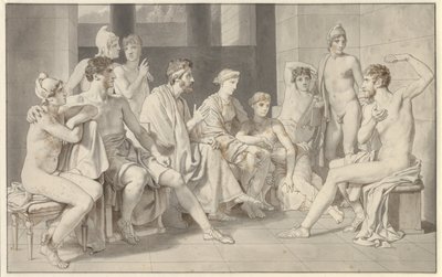 Ulisses conta sua vida em Alkinoos de Christoffer Wilhelm Eckersberg