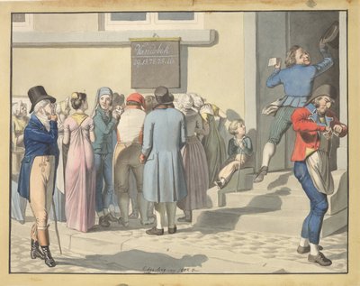 Fora da Agência Loteria de Christoffer Wilhelm Eckersberg