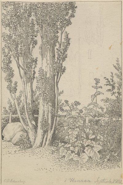Choupos e crescimentos selvagens em Hanau de Christoffer Wilhelm Eckersberg
