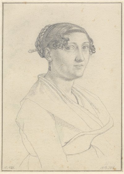 Retrato de uma mulher romana, um rosto virado para a direita. de Christoffer Wilhelm Eckersberg