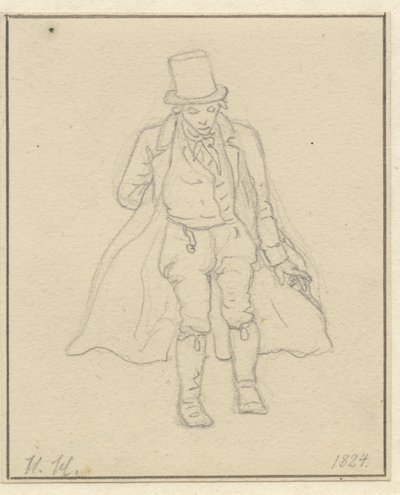 Pintor de retratos Hans Hansen, figura completa de Christoffer Wilhelm Eckersberg