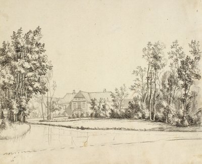 Sanderumgaard visto do jardim de Christoffer Wilhelm Eckersberg