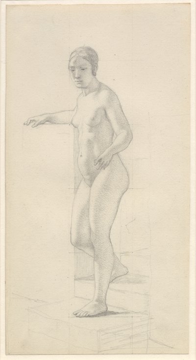Modelo feminino em pé de Christoffer Wilhelm Eckersberg