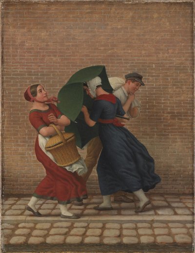 Cena de rua em tempo ventoso e chuvoso de Christoffer Wilhelm Eckersberg
