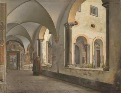 Os Claustros do Mosteiro Franciscano Santa Maria in Aracoeli em Roma de Christoffer Wilhelm Eckersberg