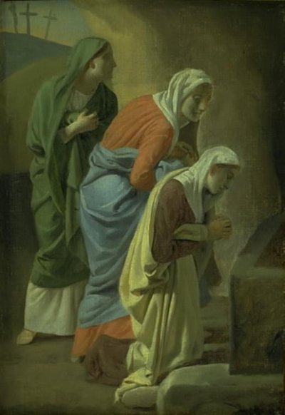 As Três Marias no Túmulo de Cristo. Estudar de Christoffer Wilhelm Eckersberg