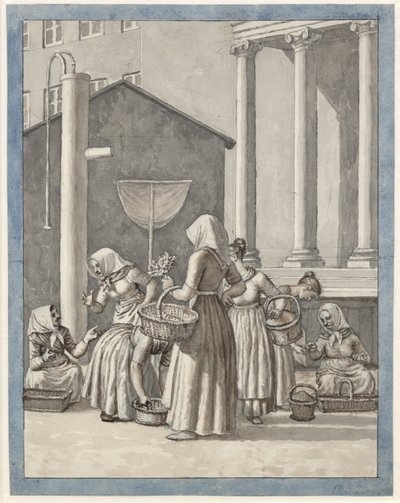 Torvekoner em Copenhague de Christoffer Wilhelm Eckersberg