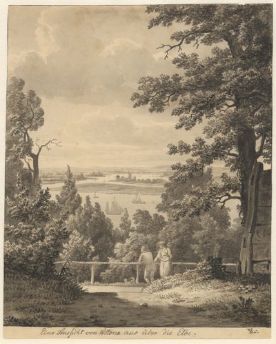 Vista de Altona com vista para o Elba de Christoffer Wilhelm Eckersberg