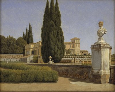Vista dos Jardins da Villa Albani. Roma de Christoffer Wilhelm Eckersberg