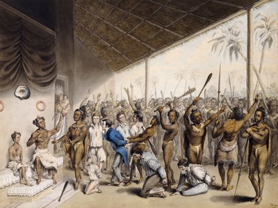Um chefe nativo que ordena que os europeus sejam mortos, 1817 de C. Bray