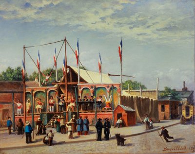 A tenda do lutador Dubois, boulevard de la Villette de C. Bussilliet