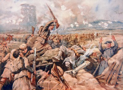 Encarregado dos regimentos escoceses em Loos de C. Dudley (after) Tennant