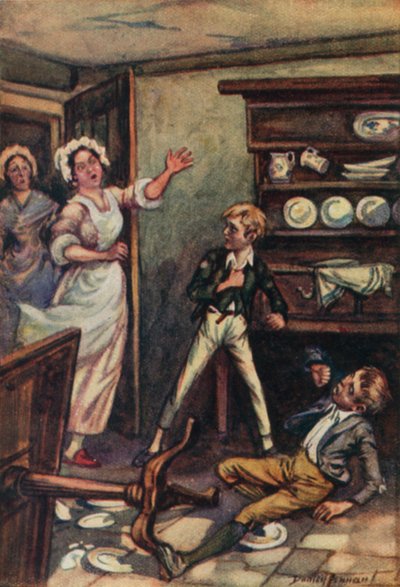 Ilustração para Oliver Twist de Charles Dickens (cor litho) de C. Dudley (after) Tennant